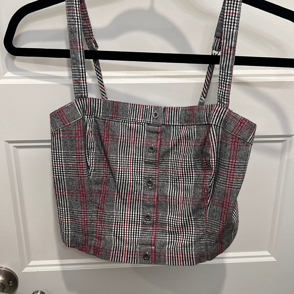 Hollister Plaid Cropped Tank Top